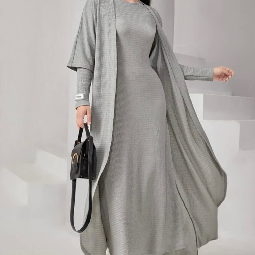 Gray 2 piece dress/abaya